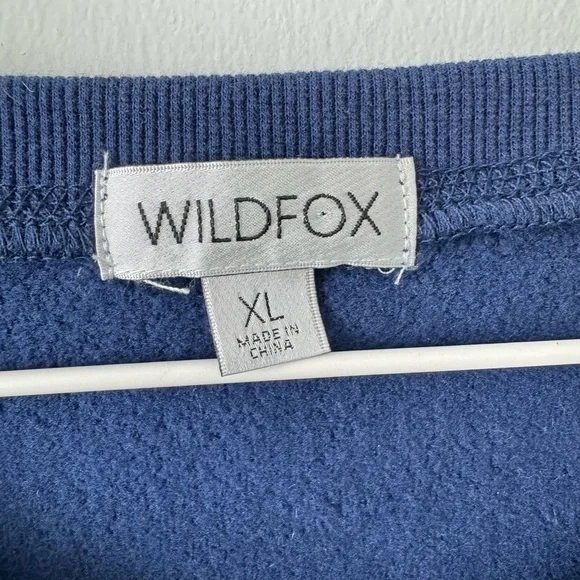 WILDFOX ‘Wellness Society’ Keely Raglan Sweatshirt in Medieval Blue - Picture 9 of 11